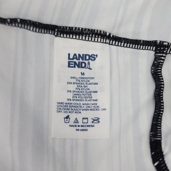 Lands End Tankini Swim Top Size 16 Square Neck Underwire Bra Swimsuit New - Picture 8 of 10